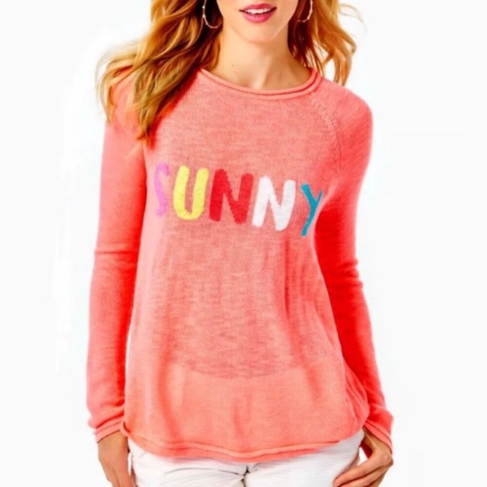 NWT Lilly Pulitzer Danette SUNNY Papaya Punch Lightweight Sweater